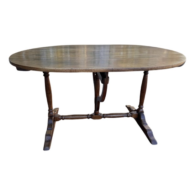 19th Century Oval French Wine Table For Sale