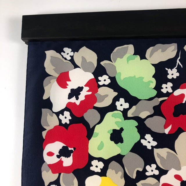 Abstract Pure Silk Jaeger Vintage Scarf With Wall Hanging Scarf Holder For Sale - Image 3 of 8