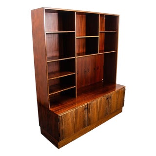 Mid Century Danish Modern Cabinet Brazilian Rosewood Bookshelf Poul Hundevad, Attributed For Sale