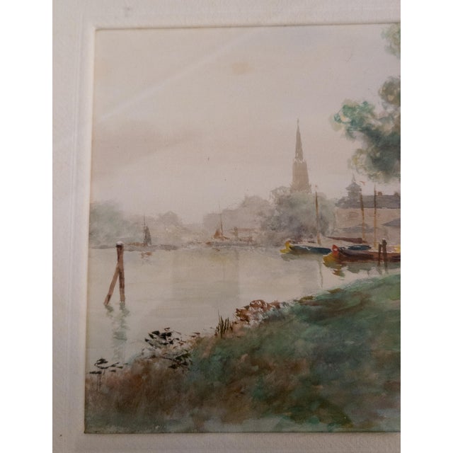 White Early 20th Century American Watercolor of European Scene by Frank F. English For Sale - Image 8 of 15