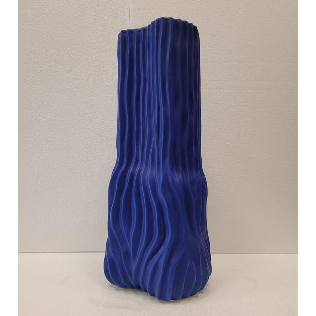 Small Modern Blue Ceramic Vase in Blown Glass, Denmark, 1970s For Sale - Image 4 of 14