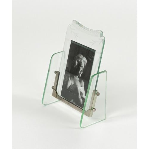 Mid-Century Picture Frame in Glass and Steel attributed to Fontana Arte, Italy, 1950s For Sale - Image 4 of 15