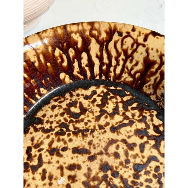 Late 19th Century Antique Rockingham Bennington Brown Spongeware Bowl For Sale - Image 5 of 7