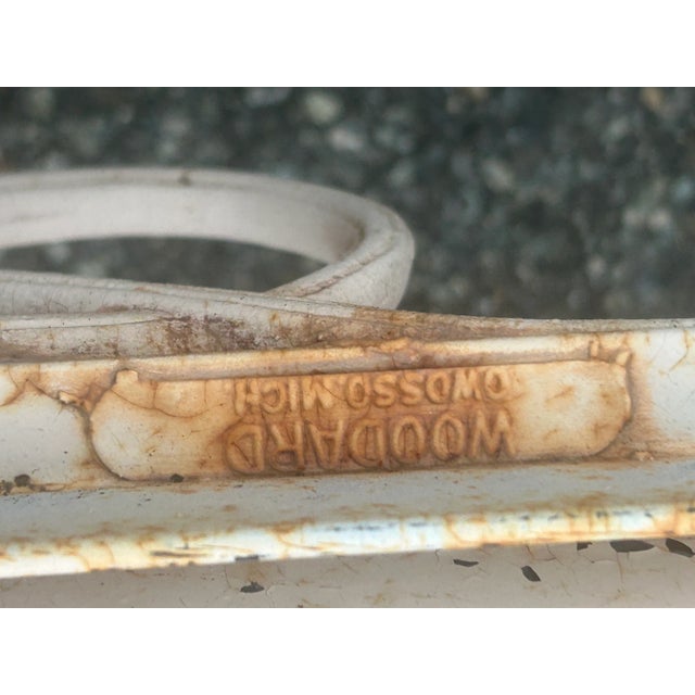 White 3 Vintage Woodard Stamped Wrought Iron Chairs **** For Sale - Image 8 of 8