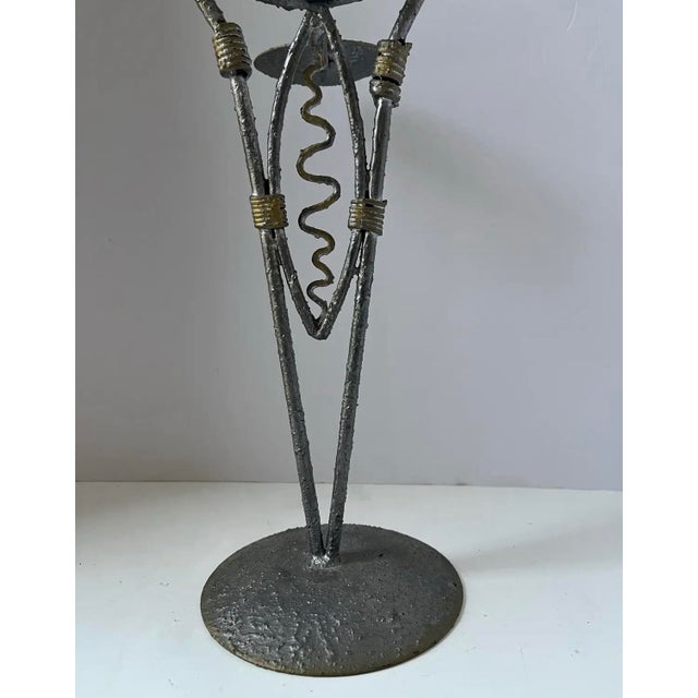 Late 20th Century Brutalist Metal & Art Glass Fox Sculpture on Stand | Organic Modern Lodge Accent For Sale - Image 5 of 7