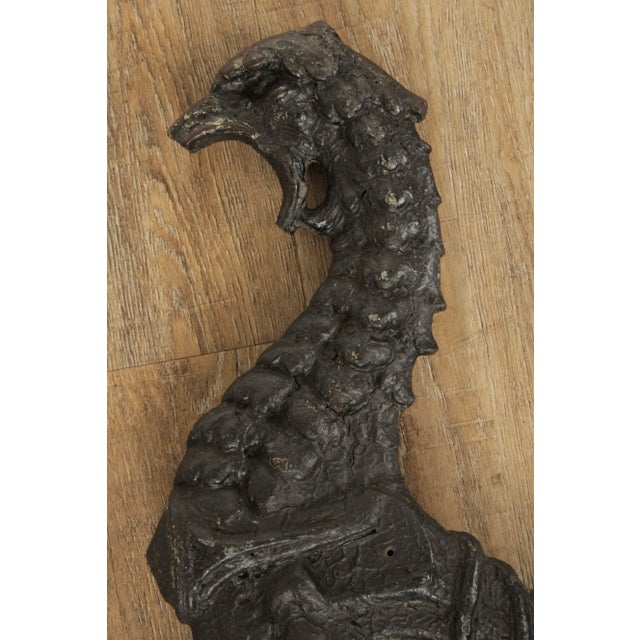 Late 19th Century Antique Victorian Cast Iron Figural Griffin Architectural Ornament For Sale - Image 5 of 13