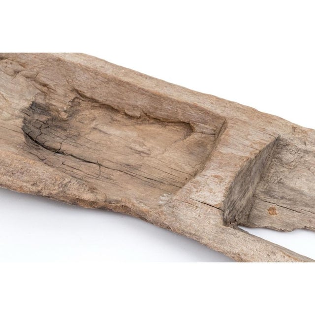 19th Century Hand-Carved Wood Double Trough in Distressed Style For Sale In New York - Image 6 of 8