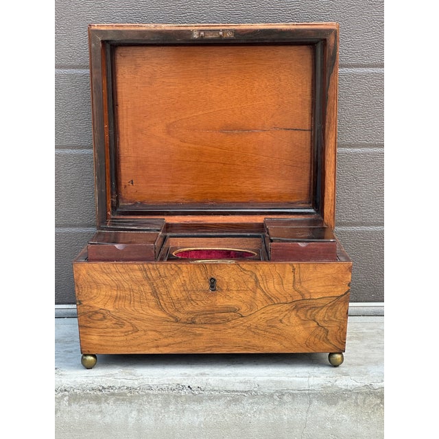 Large English Regency Sarcophagus Shaped Rosewood Tea Caddy, Circa 1830 For Sale - Image 12 of 14