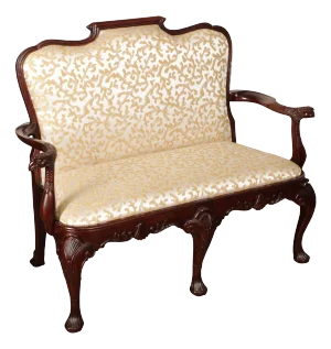 Maitland Smith Georgian Style Carved Mahogany Settee