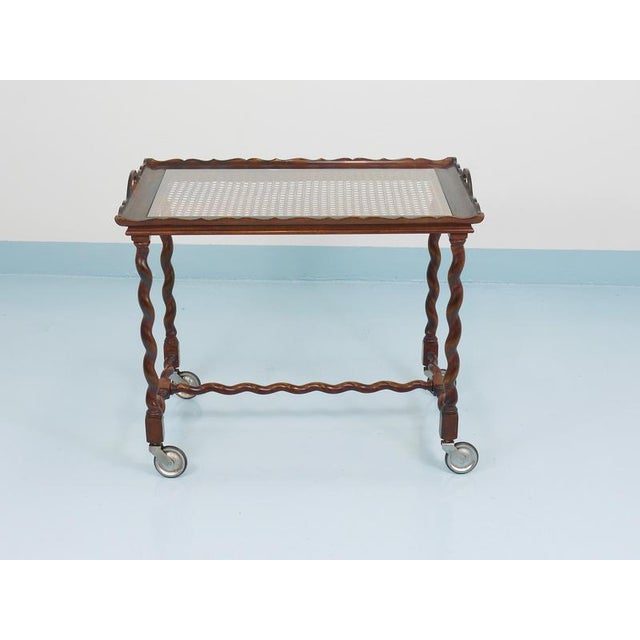 Vintage Italian Barley Twist Bar Cart Serving Trolley, Italy, 1920s For Sale - Image 18 of 18