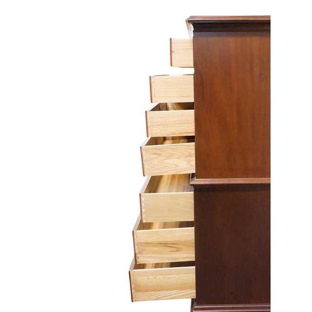 Wood Councill Craftsman Banded Mahogany Traditional Style 38" Chest on Chest For Sale - Image 7 of 12