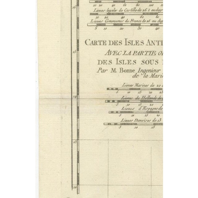 Caribbean and Lesser Antilles Enlightenment Map by Rigobert Bonne, 1780s For Sale - Image 6 of 12