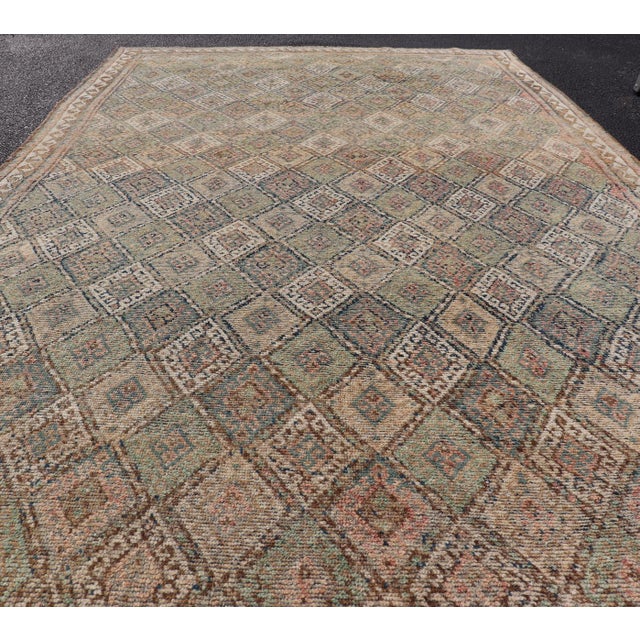 Taupe Antique Konya Oushak Rug With Soft Sage, Taupe, Sand, and Muted Rust Tones For Sale - Image 8 of 13