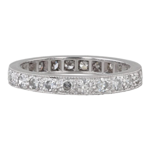 Vintage 0.72ctw Diamond Eternity Band Platinum Size 6.5 Anniversary Wedding Ring