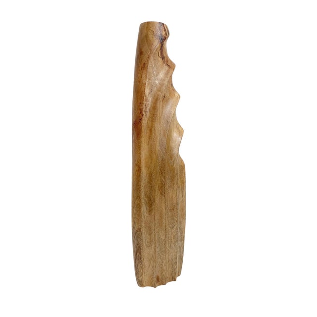Wood 1980s Decorative Carved Wood Shelf Decor - MCM For Sale - Image 7 of 7
