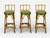 1970s Dutch Modern, Bamboo, Green Leather, Three Barstools, Netherlands, 1970s For Sale - Image 5 of 13