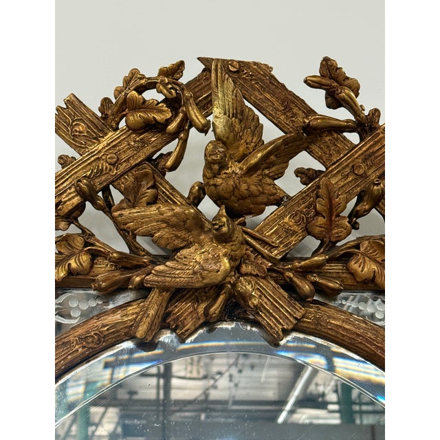 French Faux Bois Giltwood Mirror With Murano-Etched Glass, Late 19th Century For Sale - Image 10 of 16