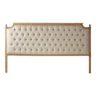 King Audley Tufted Headboard in Beige For Sale