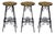 1950s Wrought Iron Mid Century Funky Stools Set of 3 For Sale