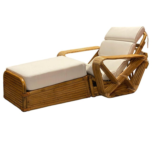 Art Deco Restored Historic Paul Frankl Hand Made 5- Strand Square Pretzel Rattan Lounge For Sale - Image 3 of 10