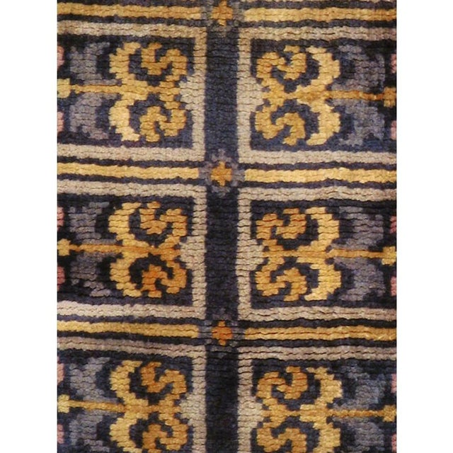 A vintage Spanish rug in runner format in the style and technique of French Savonnerie rugs handmade during the mid-20th...