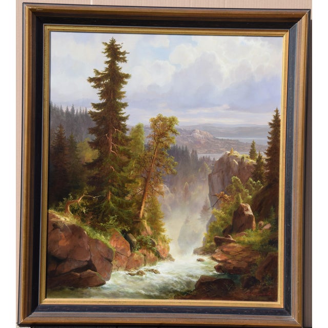 Hermann Dieste, Mountain Landscape, 1990s, Oil Painting on Canvas, Framed For Sale - Image 3 of 10