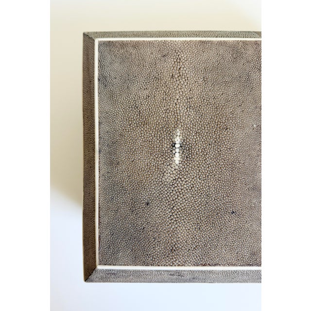 Large R & Y Augousti Shagreen Box With Bone Inlay, Late 20th Century For Sale - Image 9 of 18