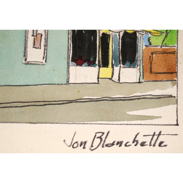 1960s Van's Grocery, Aptos Village - Mid Century California Landscape by Jon Blanchette For Sale - Image 5 of 7
