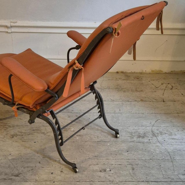 Iron and Leather Recliner Provenance of Swedish King Oskar Il, Late 1800s For Sale - Image 6 of 10