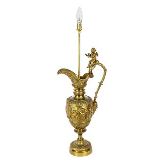 19th Century Renaissance Revival Gilt Bronze Table Lamp For Sale