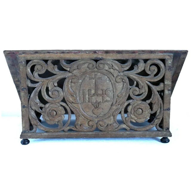 Victorian Antique English Gothic Revival Painted Oak Table-Top Bible/Book Stand For Sale - Image 3 of 5
