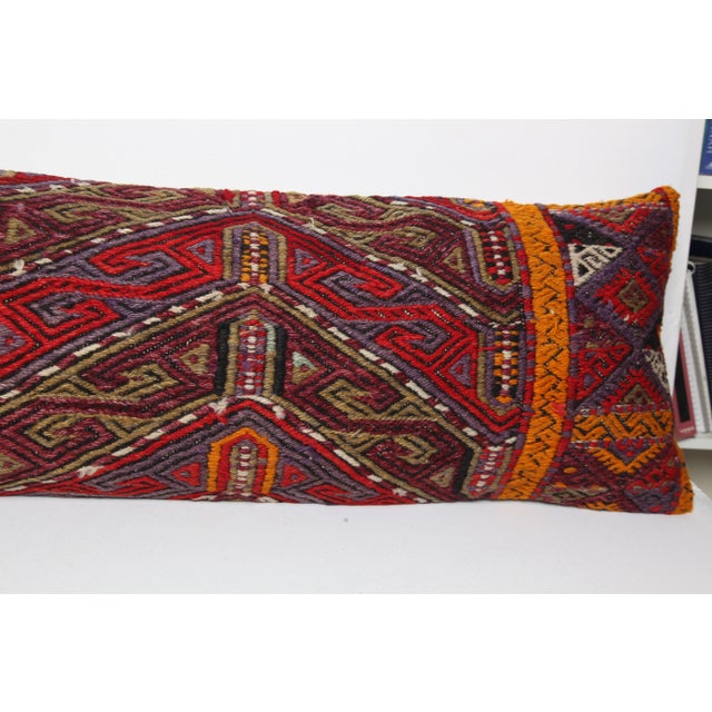 Turkish Handwoven Vintage Tribal Kilim Pillow Cover -13'' X 54'' For Sale - Image 10 of 10