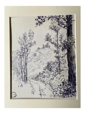 Socrate Foscato, Landscape, Ink, 20th Century