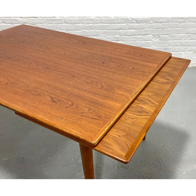 Danish Mid Century Modern Teak Dining Table, Hidden Leaves, C. 1960’s For Sale In New York - Image 6 of 11