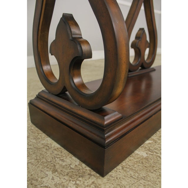 Wood Councill Burl Walnut Petticoat Console Table W. Drawer For Sale - Image 7 of 13