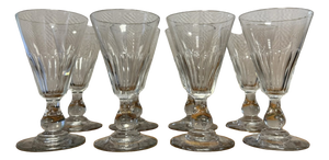 Faceted Cut Crystal Glasses, Set of 8