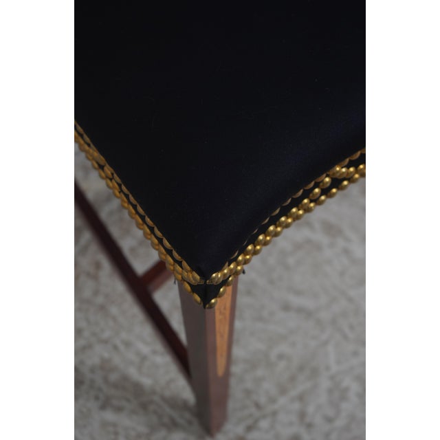Set of 6 Baker Inlaid Mahogany Norfolk Hepplewhite Dining Room Chairs For Sale - Image 10 of 18