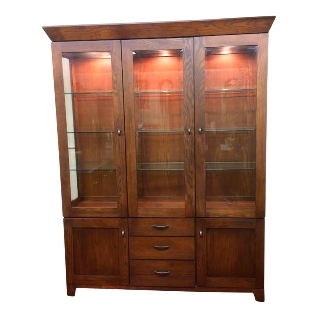 Vintage China Cabinet, Ethan Allen Furniture For Sale