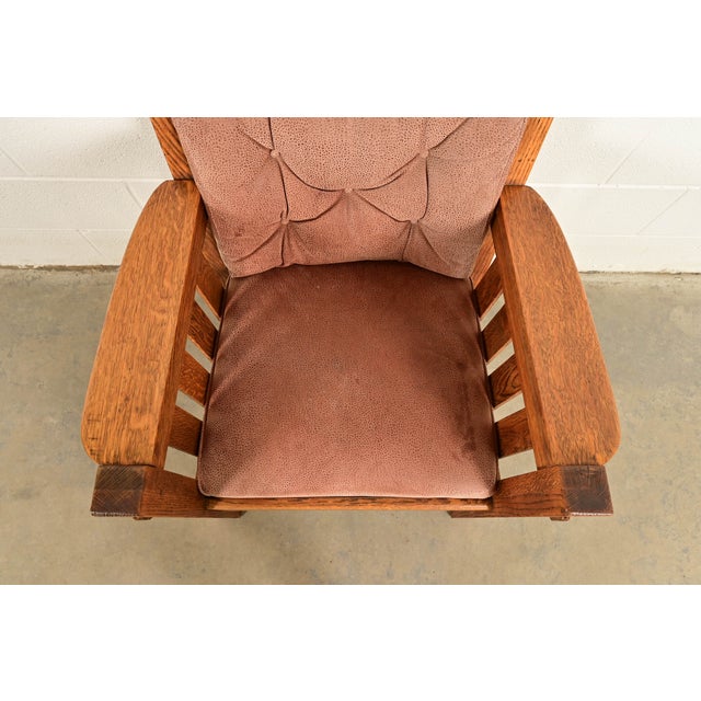 Wood Harden Furniture Antique Mission Oak Arts & Crafts Lounge Chair, Circa 1910 For Sale - Image 7 of 13