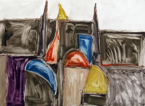 1983 Stephen Watson Spanish Series 17 Abstract Original Monoprint