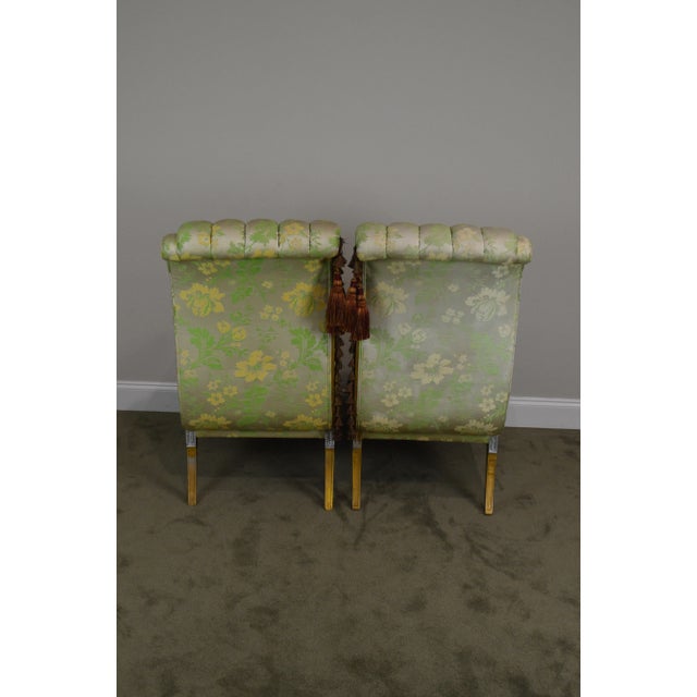 French Louis XV Style Vintage Silver Gilt Recaimer's Small Chaise Lounges - a Pair For Sale - Image 4 of 12