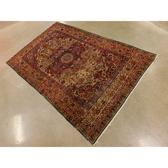Beige Antique Persian Kerman Lavar Rug For Sale - Image 8 of 13