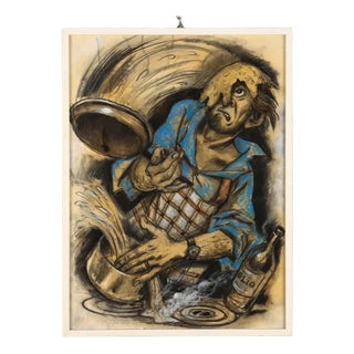 Nicola Benois, Composition, Mixed Media on Paper For Sale