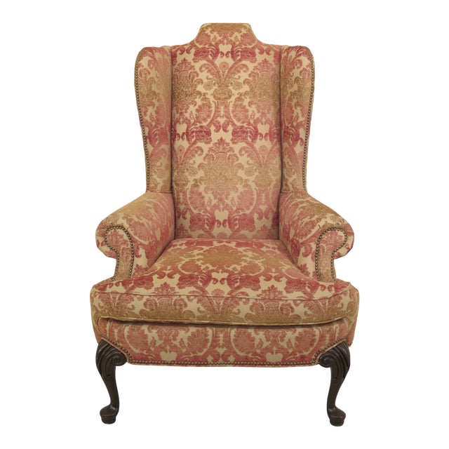 1990s Vintage Taylor King Wing Back Chair Chairish