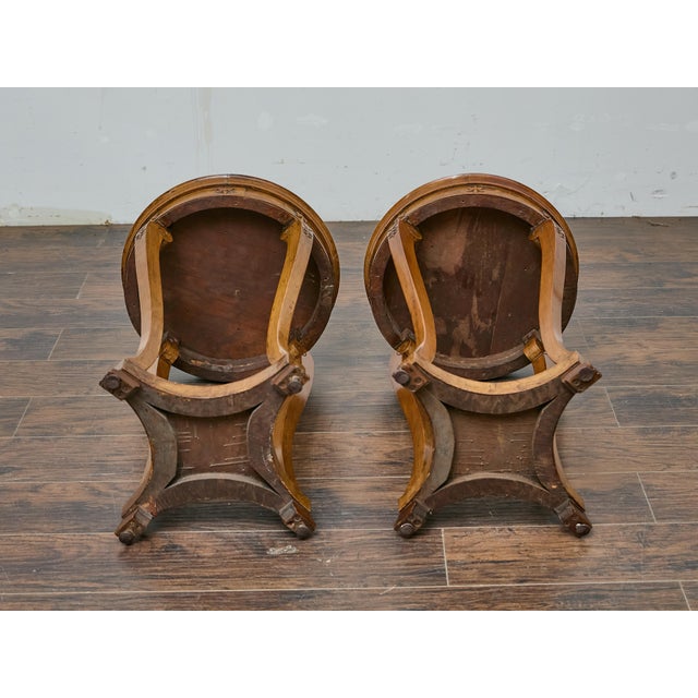 Pair of 19th Century English Regency Walnut Side Tables with Carved Details For Sale - Image 12 of 12