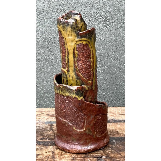 Vintage Abstract Pottery Vase For Sale - Image 12 of 12