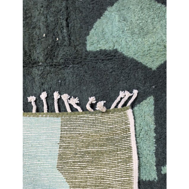 Contemporary Green Contemporary Moroccan Wool Rug - 9.8 X 8 Ft For Sale - Image 3 of 6