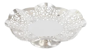 English Mappin & Webb Silver Plate Reticulated Pedestal Bowl Bonbon Dish