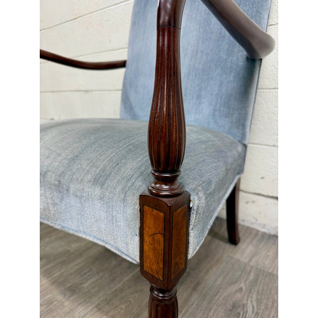 Vintage Federal Style Inlaid Mahogany Lolling Armchair For Sale - Image 9 of 10