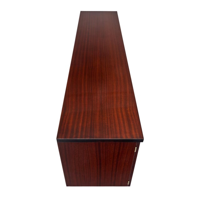 Brown French Period Mid-Century Modern Buffet, Rosewood and Brass, Circa 1950 For Sale - Image 8 of 9